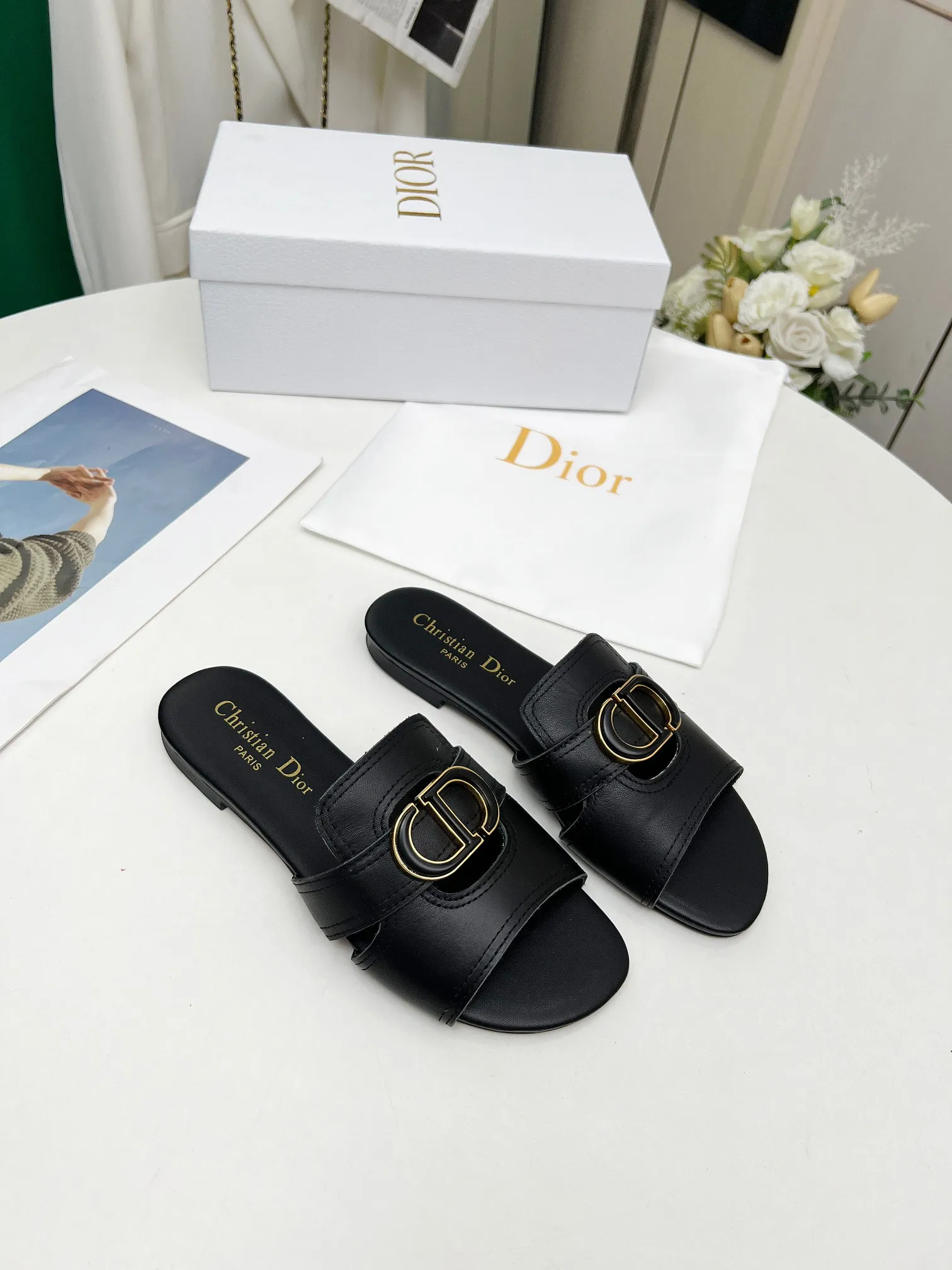 👟👟Ex-factory price 360👟👟 Genuine leather base +30 Dior spring and summer new model 6 colors optional code size 35-42